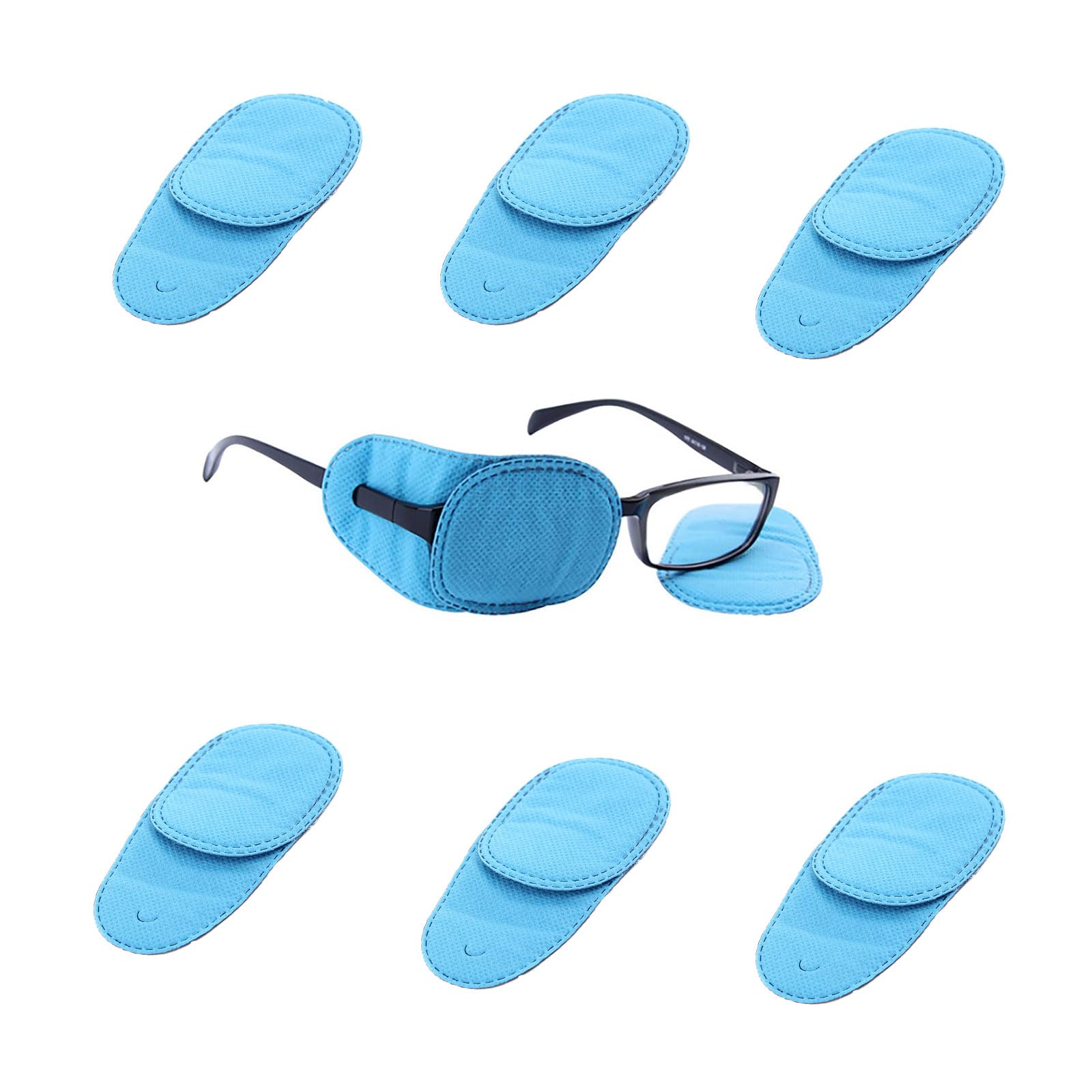 Eye Patches for Adults Kids Eye Patch for Glasses Treat Lazy Eye Amblyopia Strabismus for Left or Right Eyes (Blue)