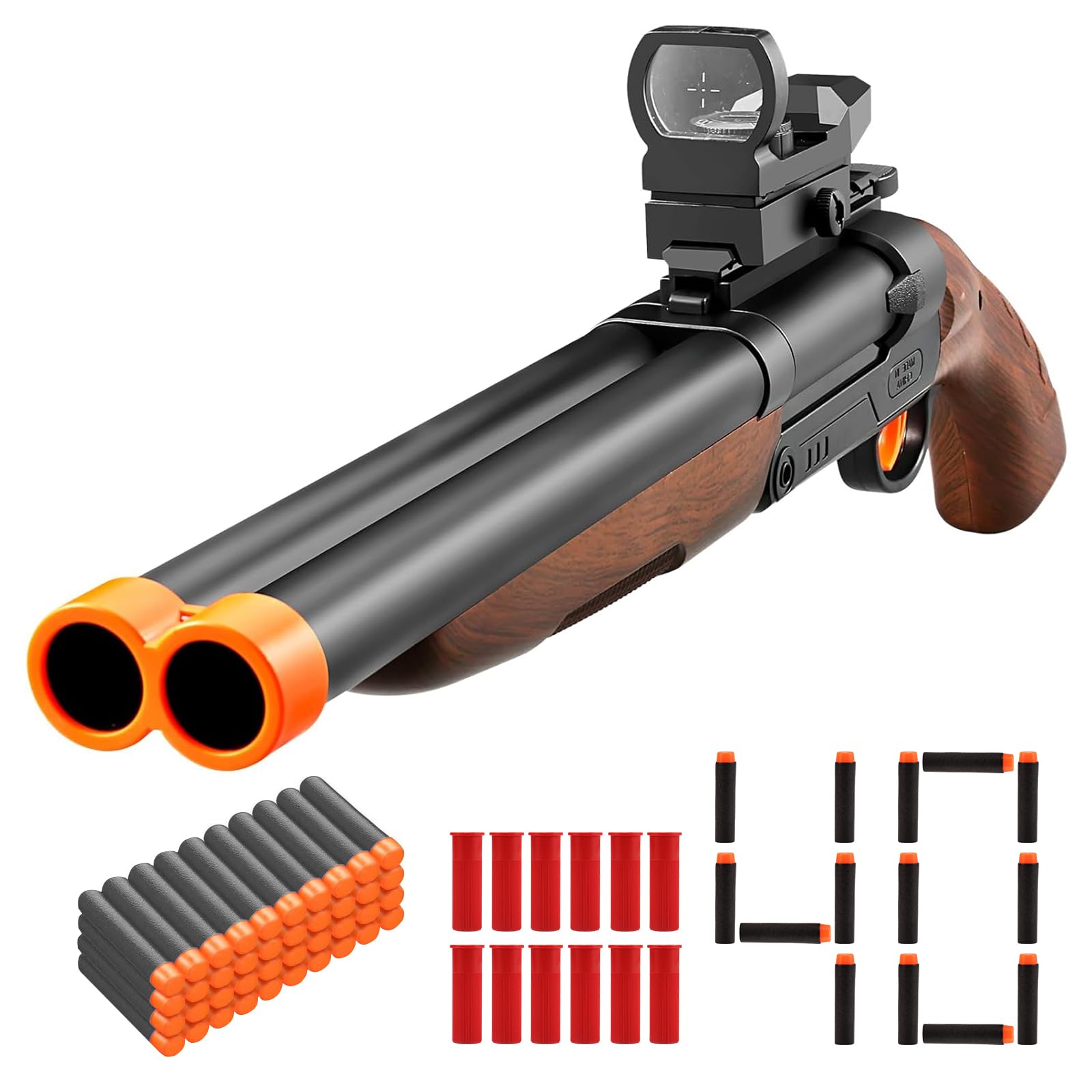 Double Barrel Toy Foam Blaster with Suction Darts and Catridge, 2 in 1 Foam Dart Blaster with Suction Darts and Catridge