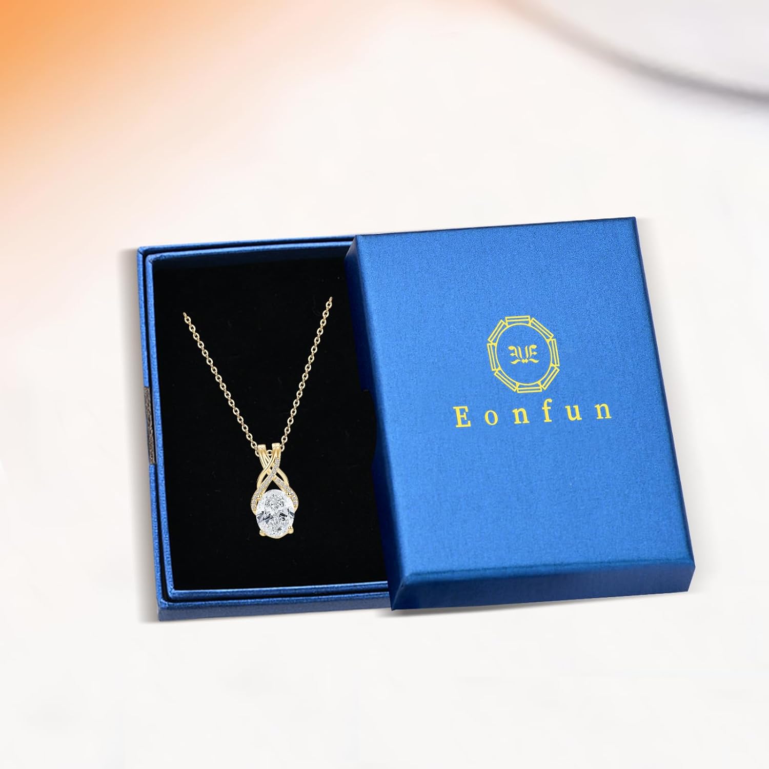 3CT Oval Pendant Necklace for Women, D Color 8x10mm Oval Cut Moissanite 925 Sterling Silver Infinity Pendant for Wife Mom Birthday Gifts - Image 5