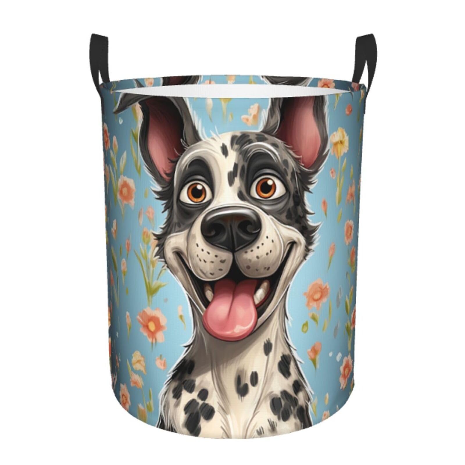 Panier à linge étanche et pliable motif chien | Sac de rangement léger avec poignées