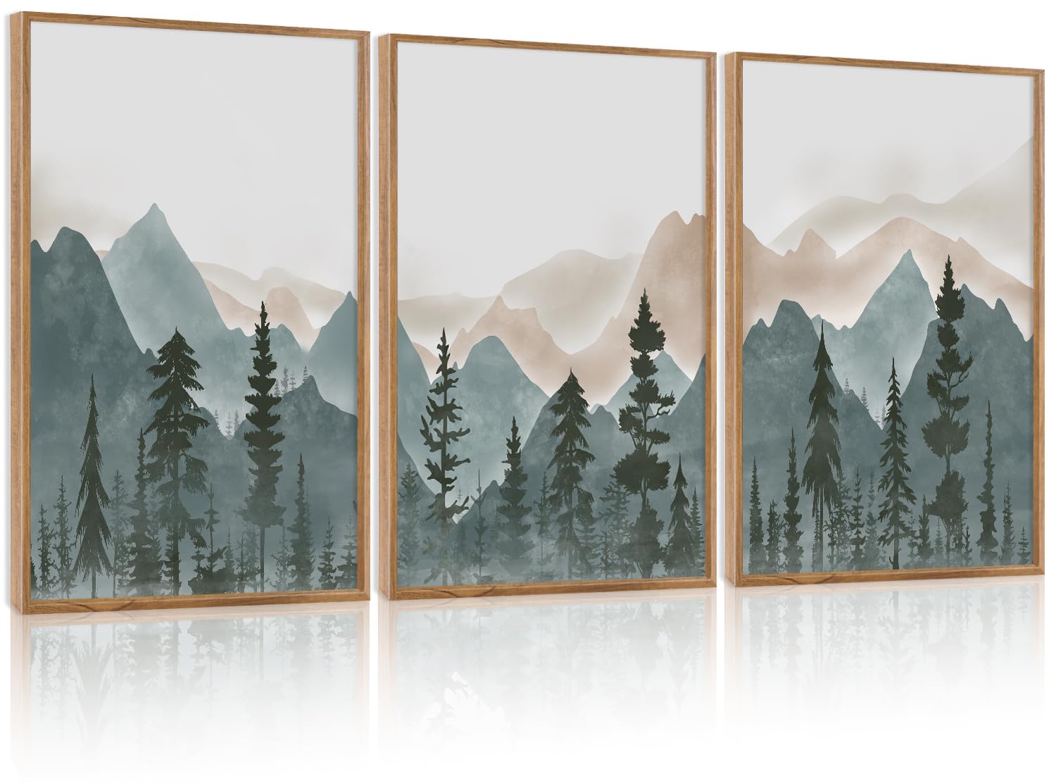 CHDITB Mountain Frame Canvas Wall Art, Nature themed office Wall Decor, country Scenic Art Spiritual Wall Painting, Vintage national park Mountains forest Art Prints for Living Room, Bedroom 16"x24"x3 — view 40