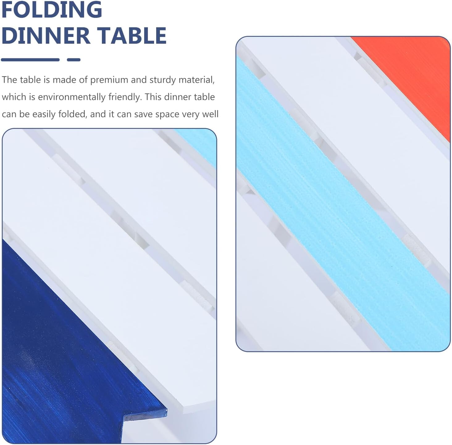 Foldable Snack Table Portable Wooden Folding Table Home Furniture with Ocean Style Design