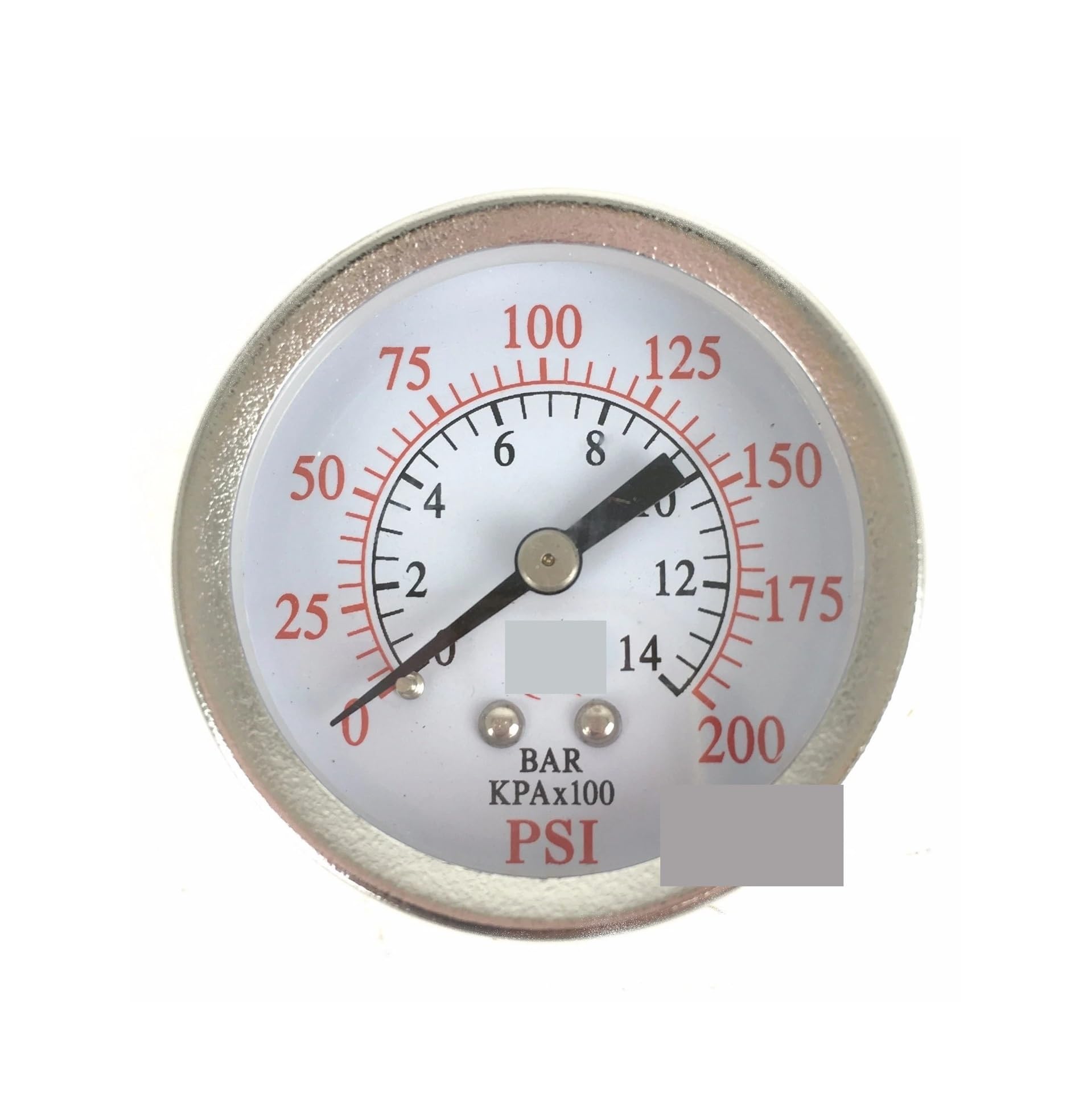 Manomètre de précision 1/8" NPT cadran 2" haute résistance 200 PSI