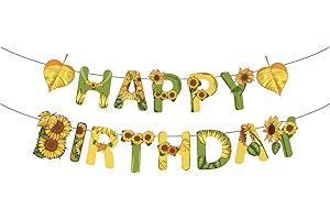 Sunflower Happy Birthday Banner Decoration