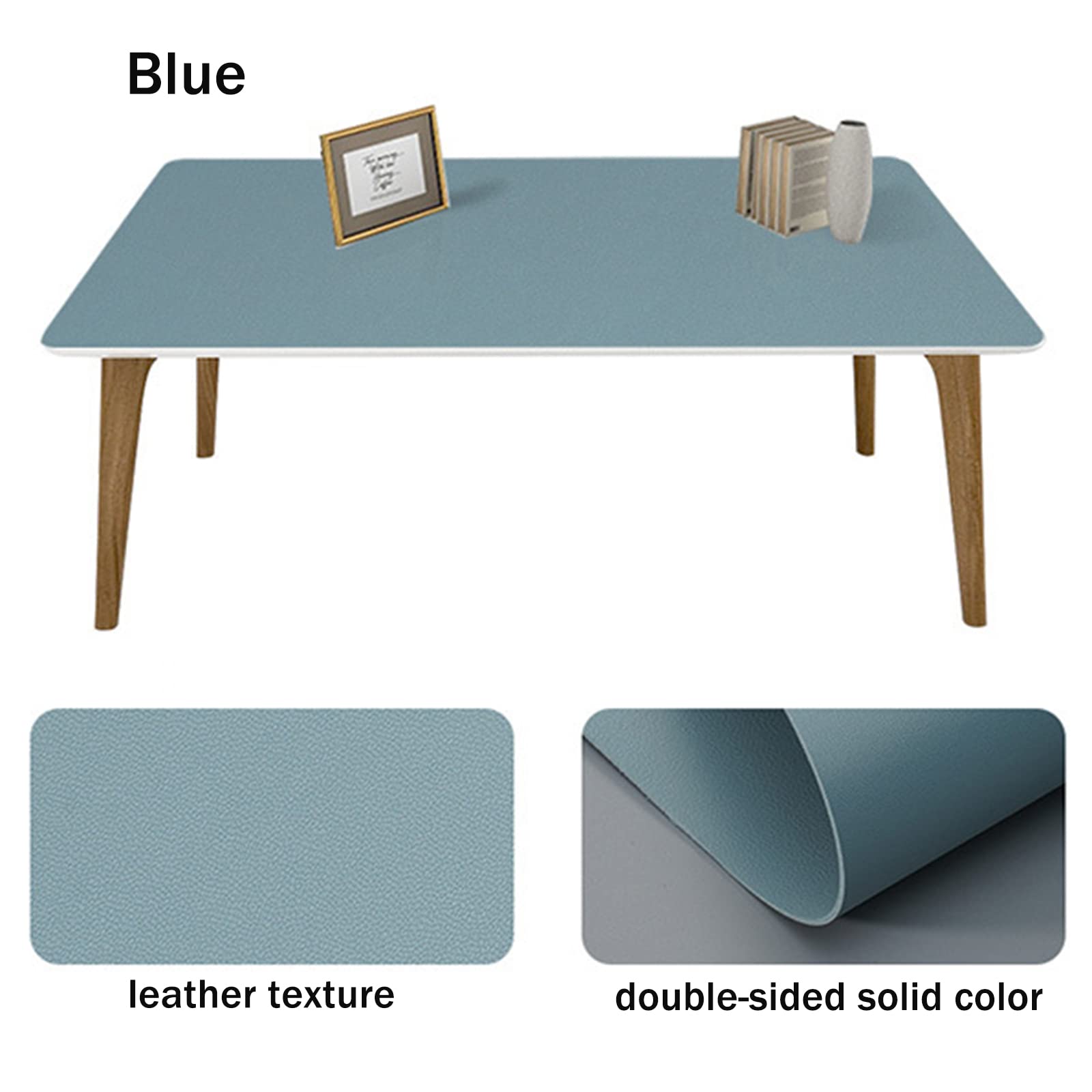 Sottomano Scrivania Grande Pelle Tappetino da Scrivania da Ufficio, Cucina, Sala da Pranzo, Tappetino Mouse da Scrivania, Impermeabile, Antiscivolo T(Size:70×140cm,Color:Blu)