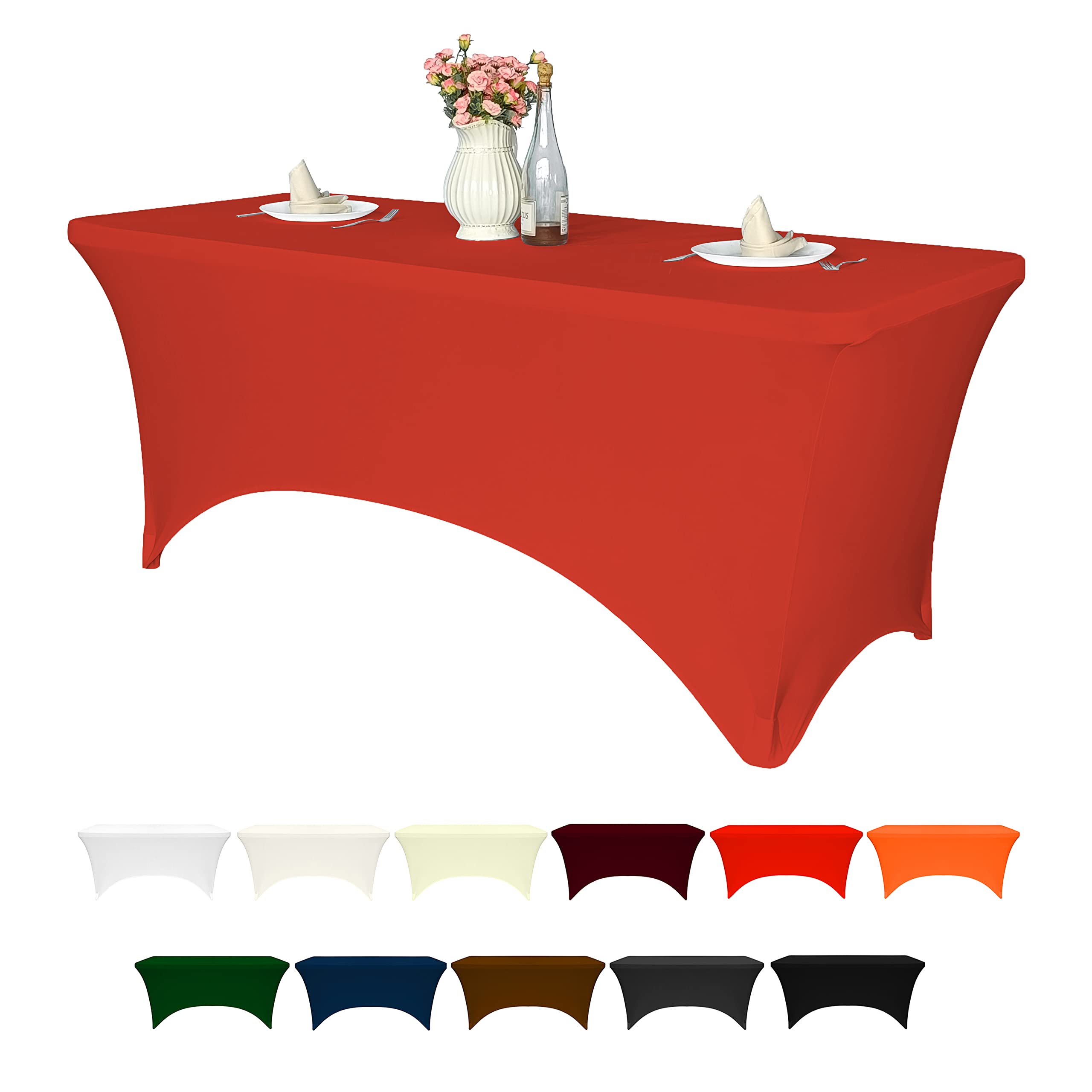 Grandipity 6ft Stretch Spandex Table Cover for Standard Folding Tables