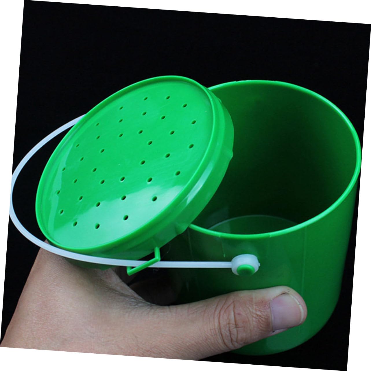 POPETPOP Secchio Leggero Plastica Verde 2 Pezzi Esche da Pesca Resistente agli Urti Contenitore Vermi Vivi