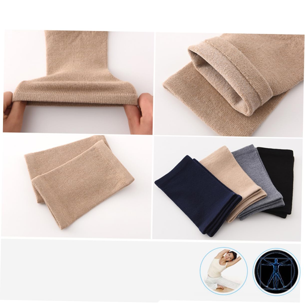 LIFKOME Wool Foot Sleeve Ankle Socks for Yoga & Exercise Elastic & Breathable Warm Foot Covers Grey Practical Foot Covers for Sports and Daily Wear