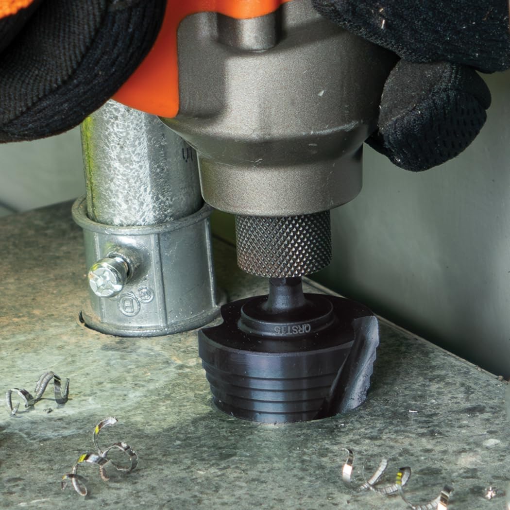 Klein Tools QRST15 wiertło stopniowe, spirala szybkiego uwalniania, podwójnie gwintowana, 7/8 do 1-3/8 cala, chwyt sześciokątny, stal cięta, drewno, plastik, aluminium