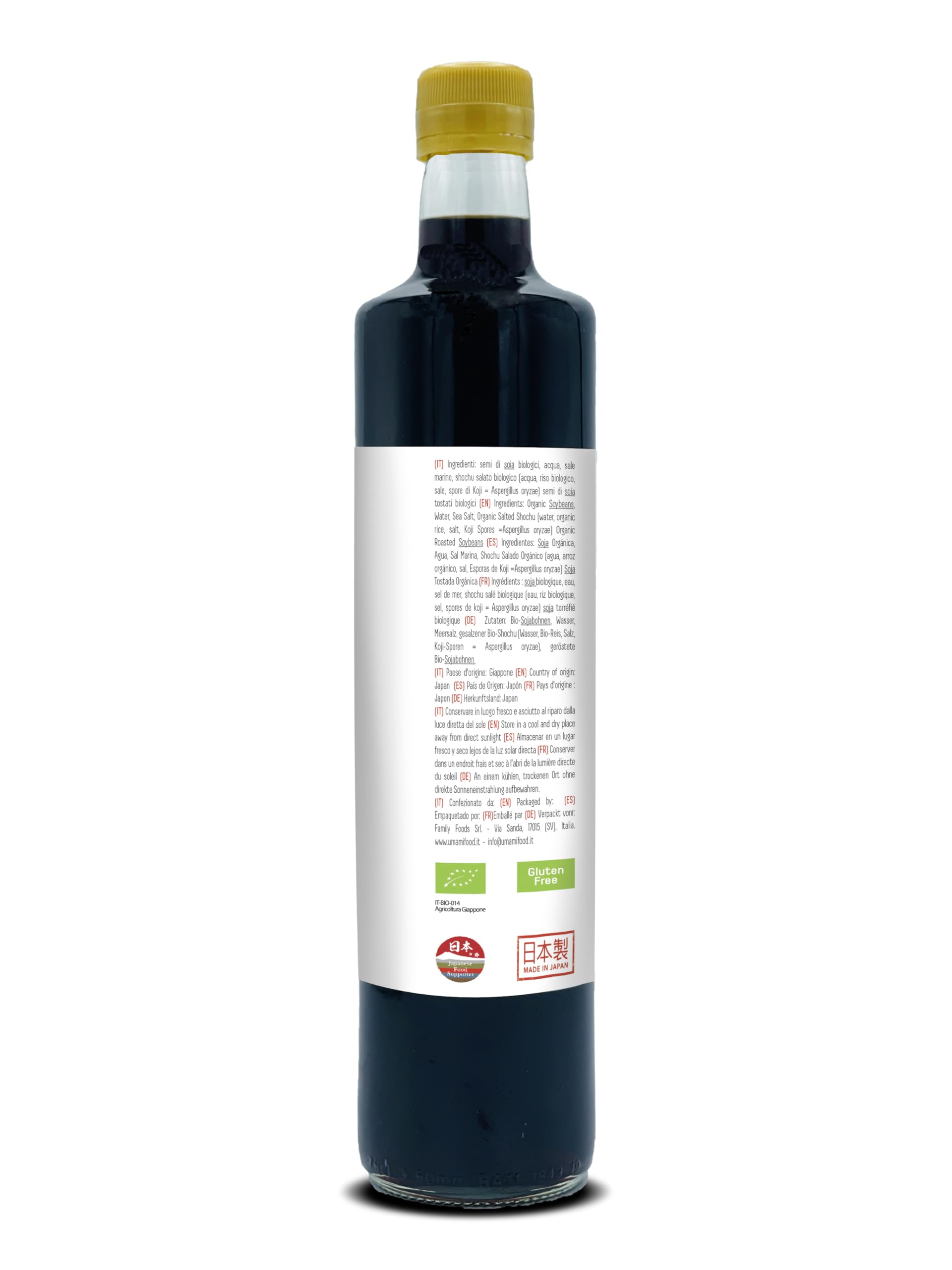 Umami Salsa de Soja Tamari Ecológica 750ml Sin Gluten Fermentación Artesanal Kioke Japón