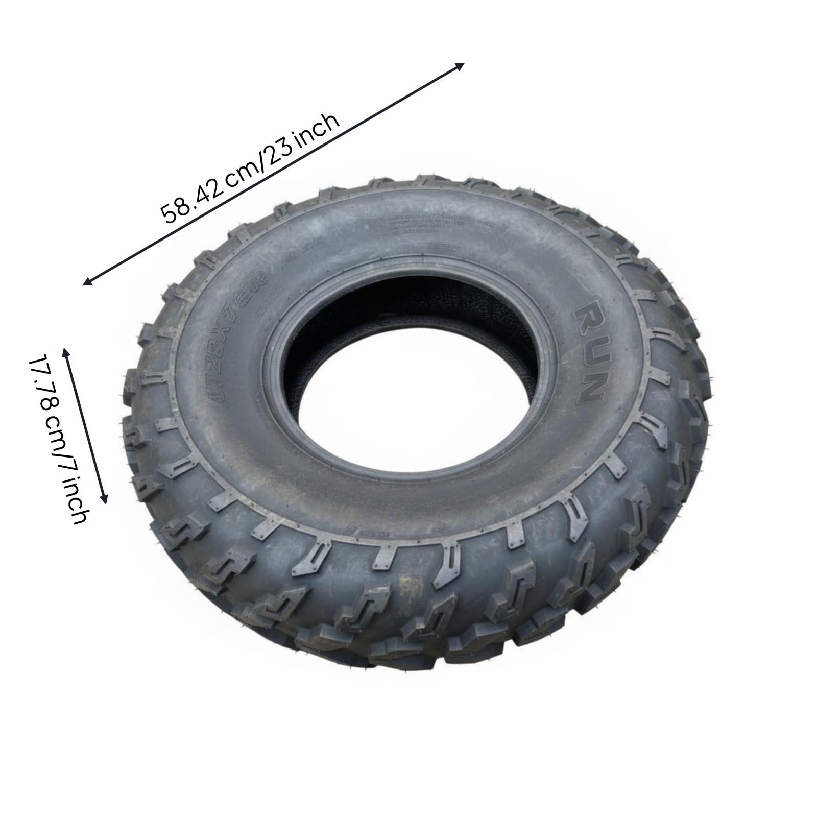 Pneumatico Fuoristrada Ruota Veicolo Motore Carrello Battistrada Spesso Struttura Robusta Resistente Scanalatura Profonda Adatto a Riders Attività, 23x7-10