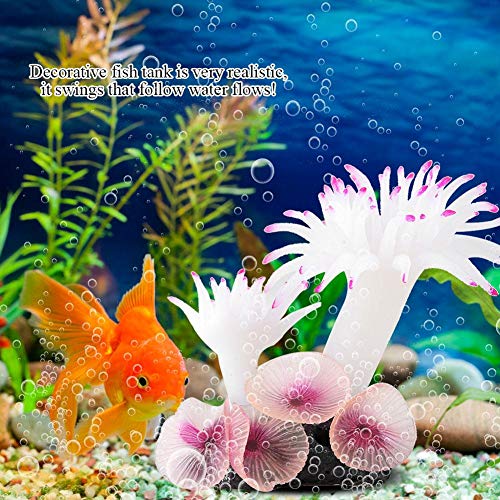 Décorations artificielles Plantes coralliennes pour aquarium – Simulation naturelle Plantes Aquatiques Corail Blanc