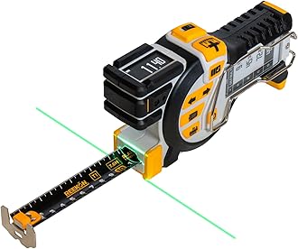 REEKON T1 Tomahawk Digital Tape Measure, Metric - Professional Accurate Measuring Tool, Green Laser, E-Paper Measuring List, Measurements Shared Over Bluetooth, Replaceable Blades