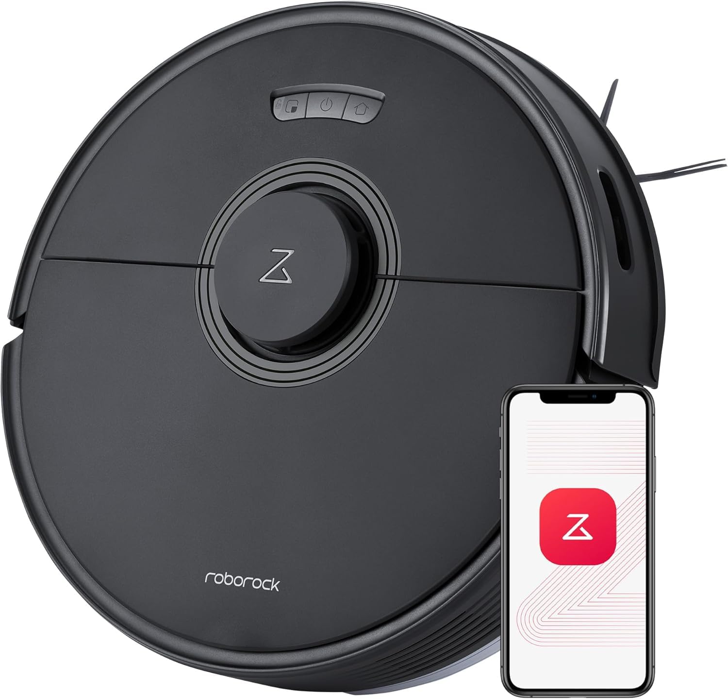 Roborock Q7 Max Saugroboter mit Vollgummibürste, 4200Pa Saugkraft, PreciSense-LiDAR-Navigation & 3D Mapping, Teppiche, Tierhaare, App/Alexa (Schwarz) (Generalüberholt)