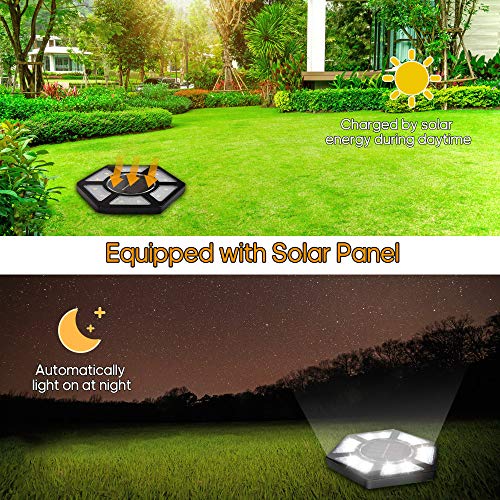 Qudai 4Pcs Solar Ground Lights 12LED Outdoor Landscape Lamp IP65 Waterproof Solar Powered Lights for