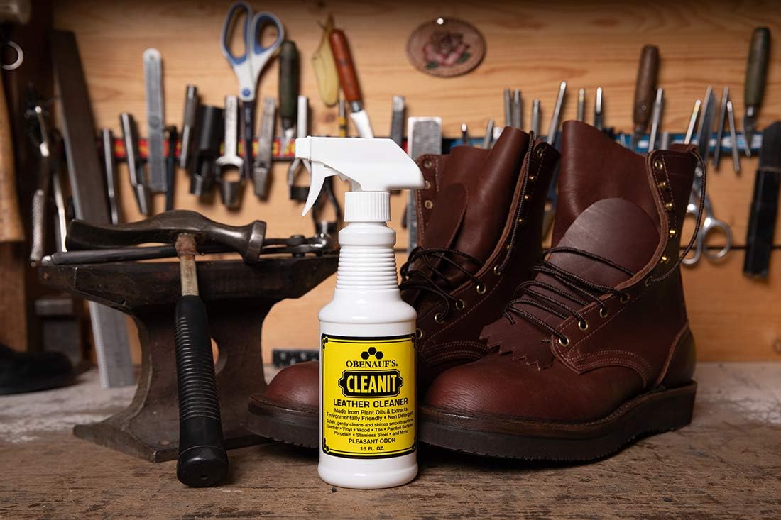 Obenauf's Cleanit Leather Cleaner - Natural Plant Oil Leather Cleaner for Boots, Furniture and Car Interior - Safe and Gentle Non-Detergent Oil Liquid Soap - Ready-to-use 16oz Spray Bottle - Image 3