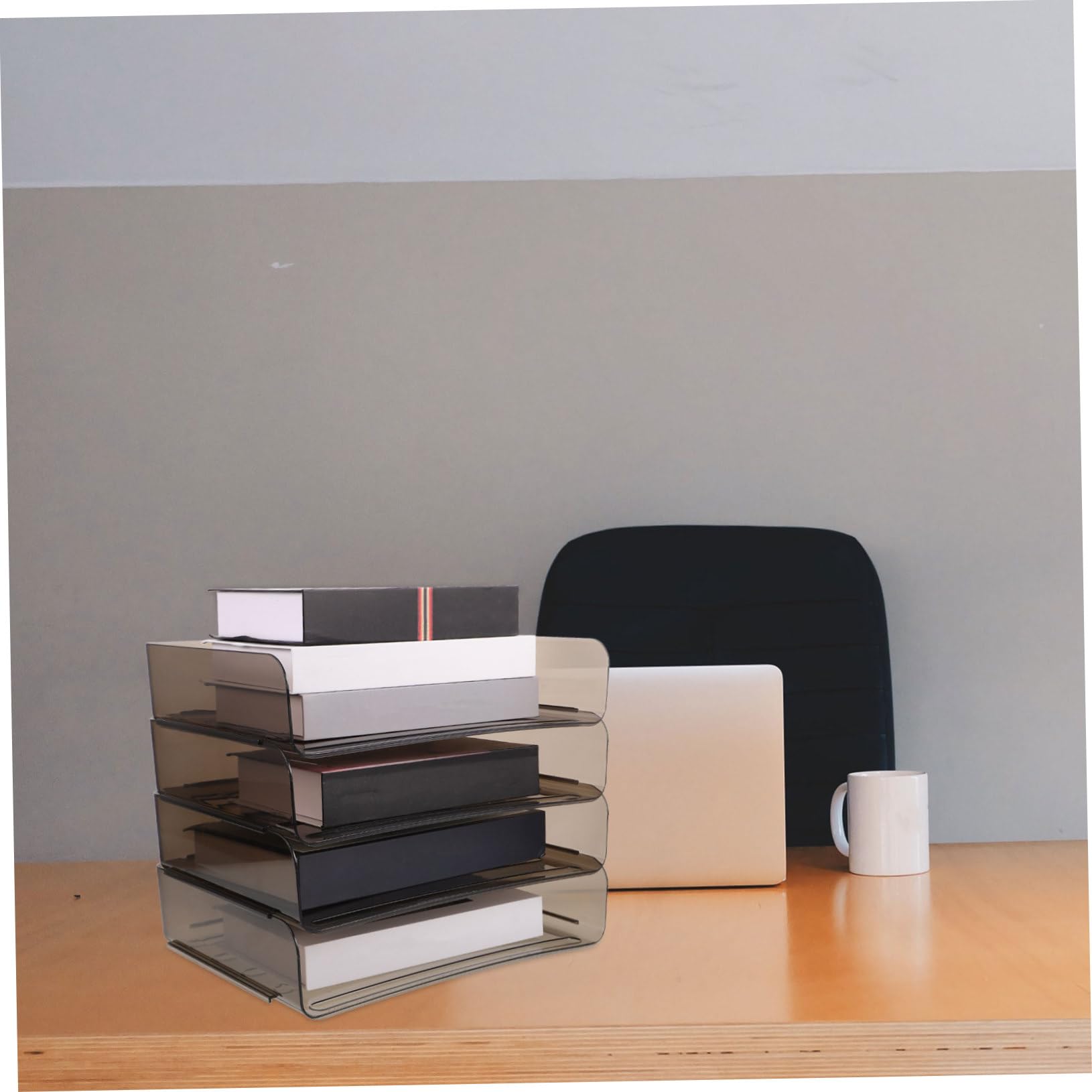File Organizer da Scrivania in Acrilico Coffee, Multi Layer Storage | Decorazioni Scuola, Organizzatore per Ufficio e Vassoio Porta Documenti, Design Stackable per Uso Stabile a Termine