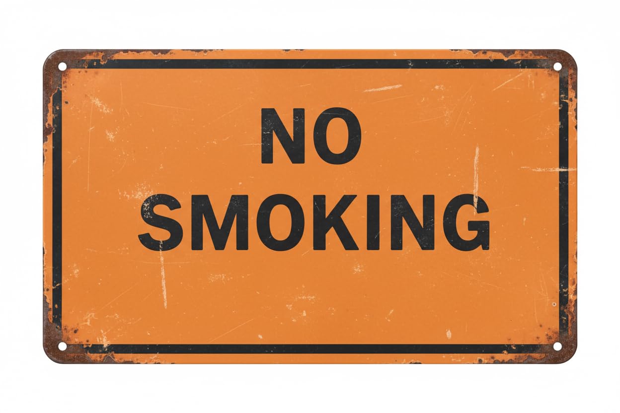Metal Tin Sign- No Smoking Wall Decor Sign 8x12 Inches Designable Customization Courtyard, Indoor Iron Painting Vintage Signs Aluminum Plates Printed