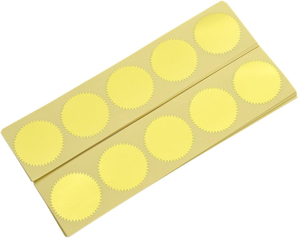Lychee Gold Foil Embossing Stickers Certificate Wafer Seals Labels Adhesive Legal Awards Craft 100Pcs
