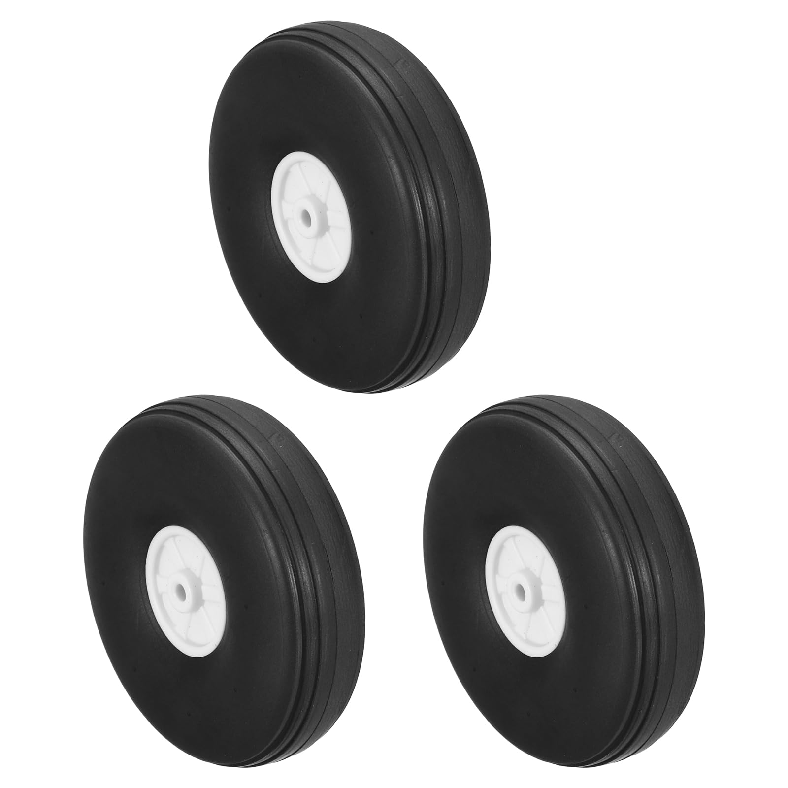 sourcing map RC Airplane Wheels 2.8" OD RC Aircraft PU Rubber Wheels Tire Tail Wheel Replacement for DIY RC Model Plane Aircrafts Helicopter, Pack of 3