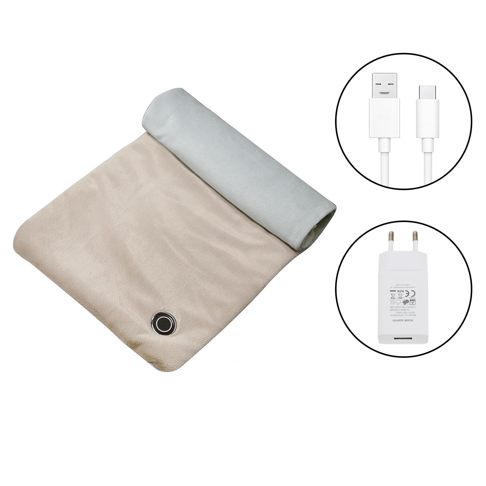 YJZQ Coussin Chauffant USB Tapis Chauffe Main Dos Cou Épaules Lombaire Genou Mini Châle en Graphène Lavable 3 Modes - Température Contrôle 40℃ à 54℃ pour Bureau Voyage Salle 30x60 cm