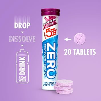 HIGH5 Zero Electrolyte Tablet - Hydration Tablets Enhanced with Vitamin C - 0 Calories & Sugar Free - Boost Hydration, Performance & Wellness - Blackcurrant, 20 Tablets (20x, Pack of 2)