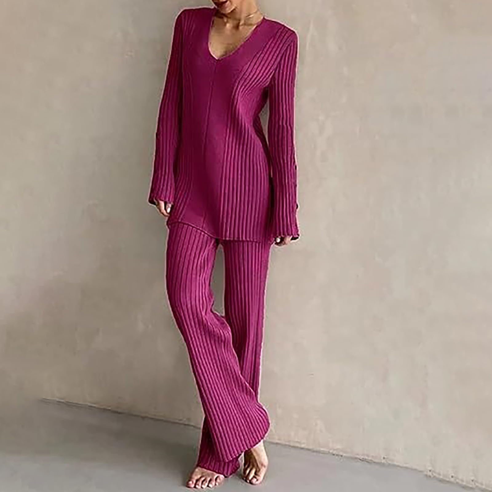 HEONSATI Set Magliette Donna Completi Lavorati Elegante Comode Loungewear