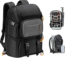 Tarion Mochila profissional para câmera, grande, com compartimento para notebook, suporte de tripé, impermeável, capa de chuva, fotografia ao ar livre, caminhadas, viagens, mochila DSLR profissional