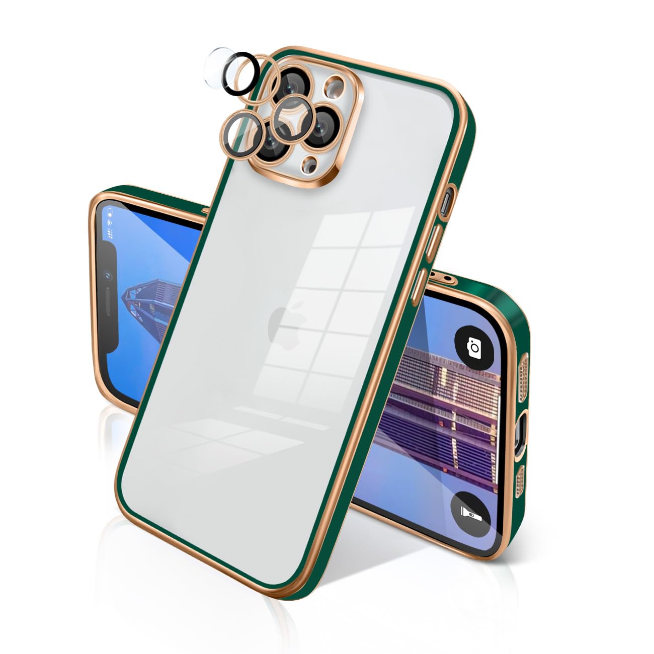 Amazon.co.jp: iphone 11 ケース クリア メッキ加工 一体型 レンズ保護