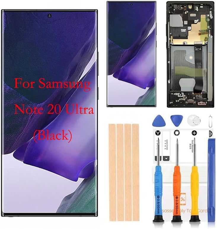 [Black with Frame ] Amoled LCD for Samsung Galaxy Note 20Ultra 5G Digitizer Screen LCD Display Touch Assembly Replacement Compatible with SM-N985 N985A N985F N985P N985R4 T U V W by BITANR