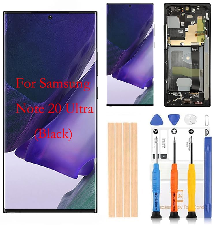 [Black with Frame ] Amoled LCD for Samsung Galaxy Note 20Ultra 5G Digitizer Screen LCD Display Touch Assembly Replacement SM-N985 N985A N985F N985P N985R4 T U V W by BITANR