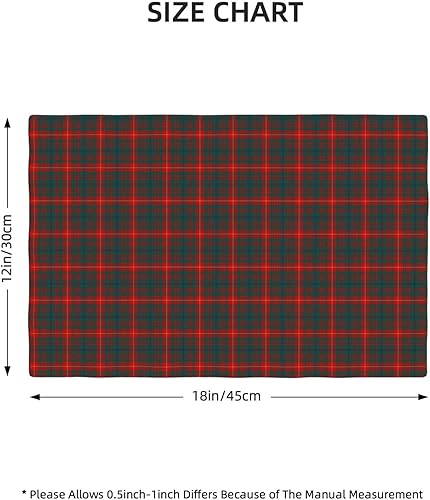 Miniatura 4 de Placemats Set of 4 Clan Fulton Tartan Linen Double Layer Placemat Decorative Farmhouse Kitchen Table Mats, Washable Linen Heat Resistant 12 x 18