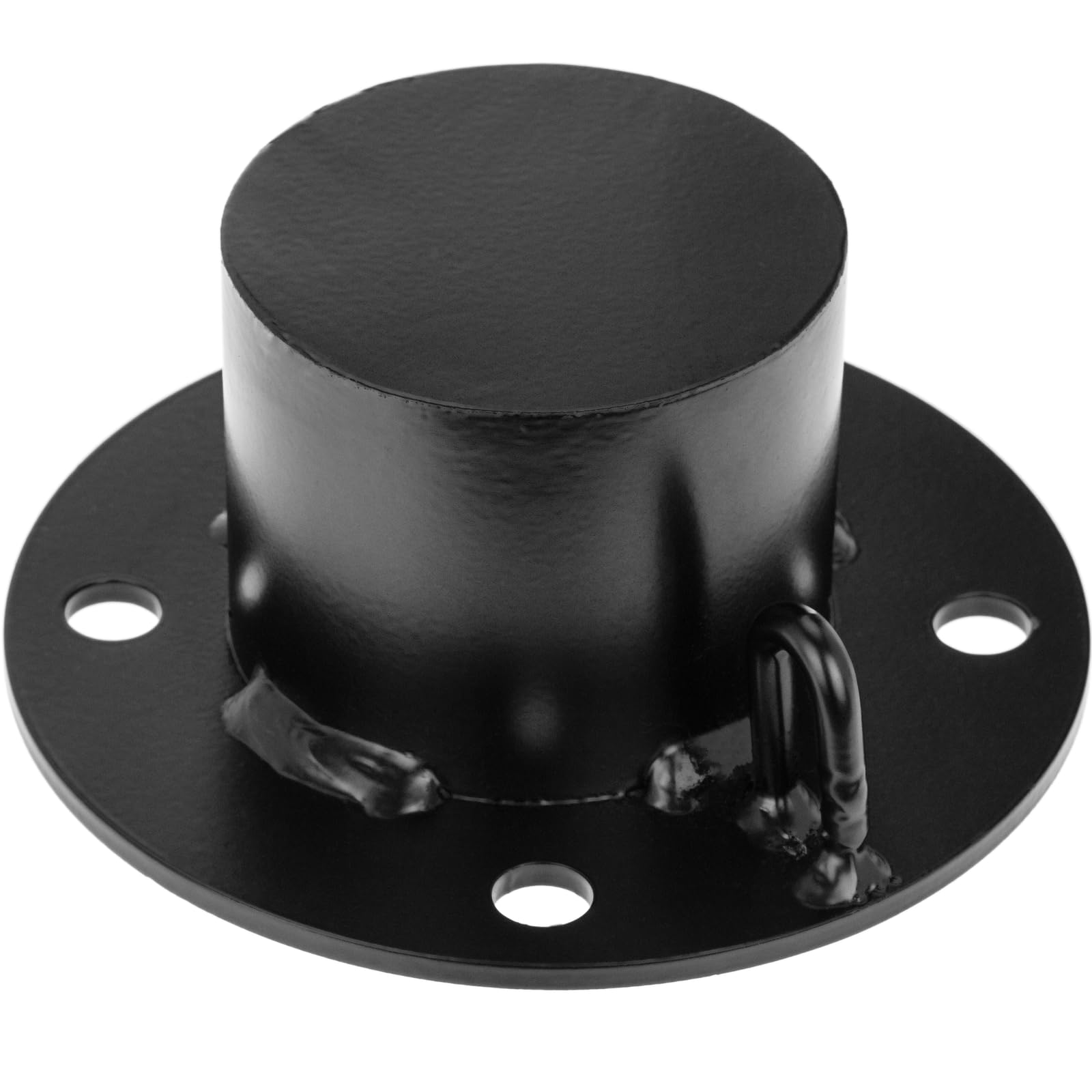 PrimeMatik Pilona bolardo de Acero 76x600mm Negro Base clavada removible