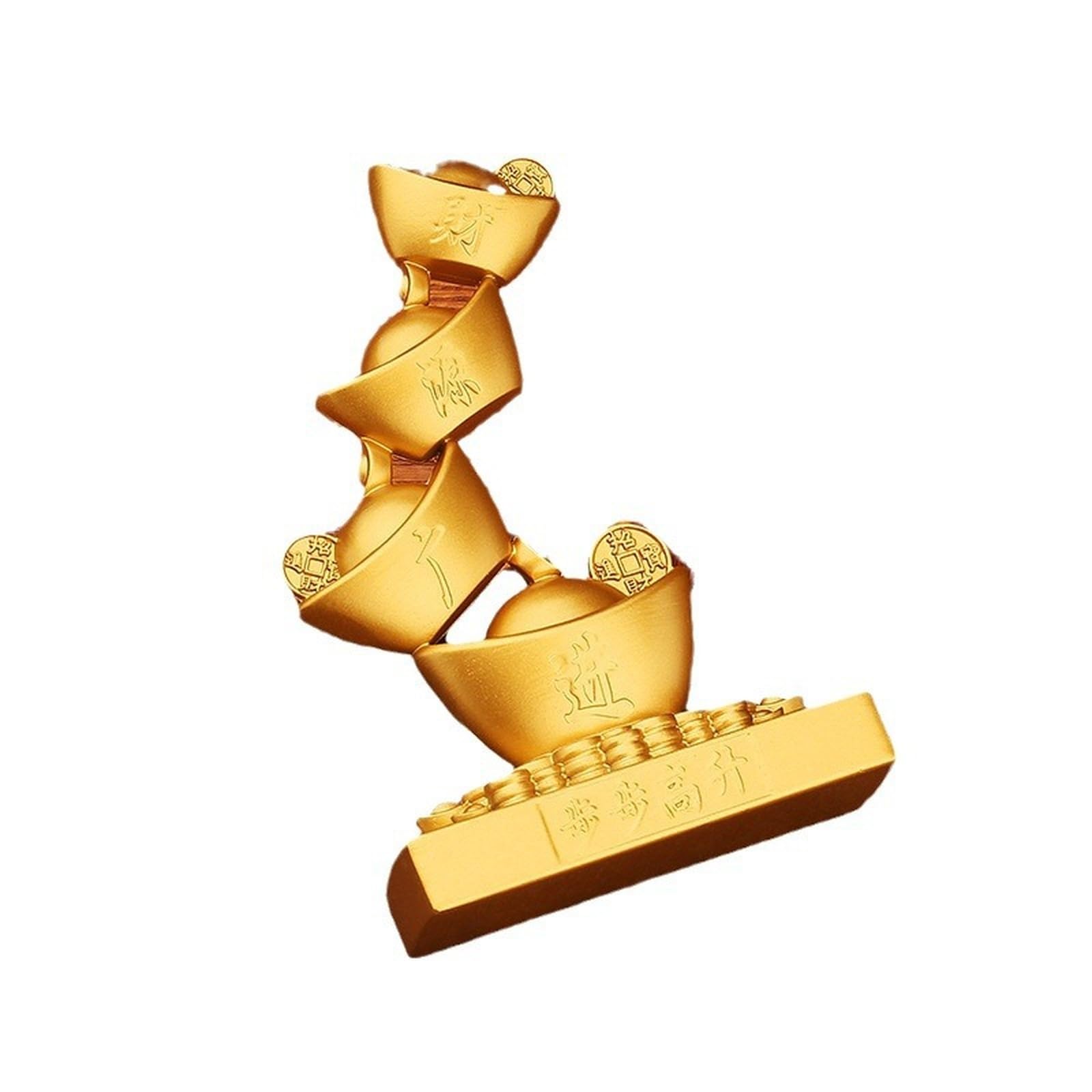 NBKLSWSUI Handmade Brass Lucky Ingot Sculpture For Men's Office Desk&man Cave Vintage Decor Unique Feng Shui