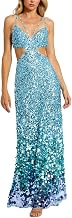 Ombre Sequined Cut-Out Gown With Thin Straps by Mac Duggal