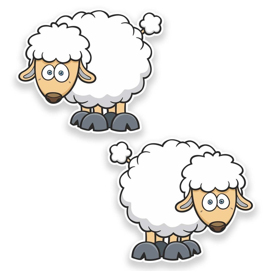 DestinationVinyl 2 x 10cm/100mm Sheep Vinyl SELF Adhesive Sticker Laptop Helmet Bike Car Kids Farm Lamb Funny #9277