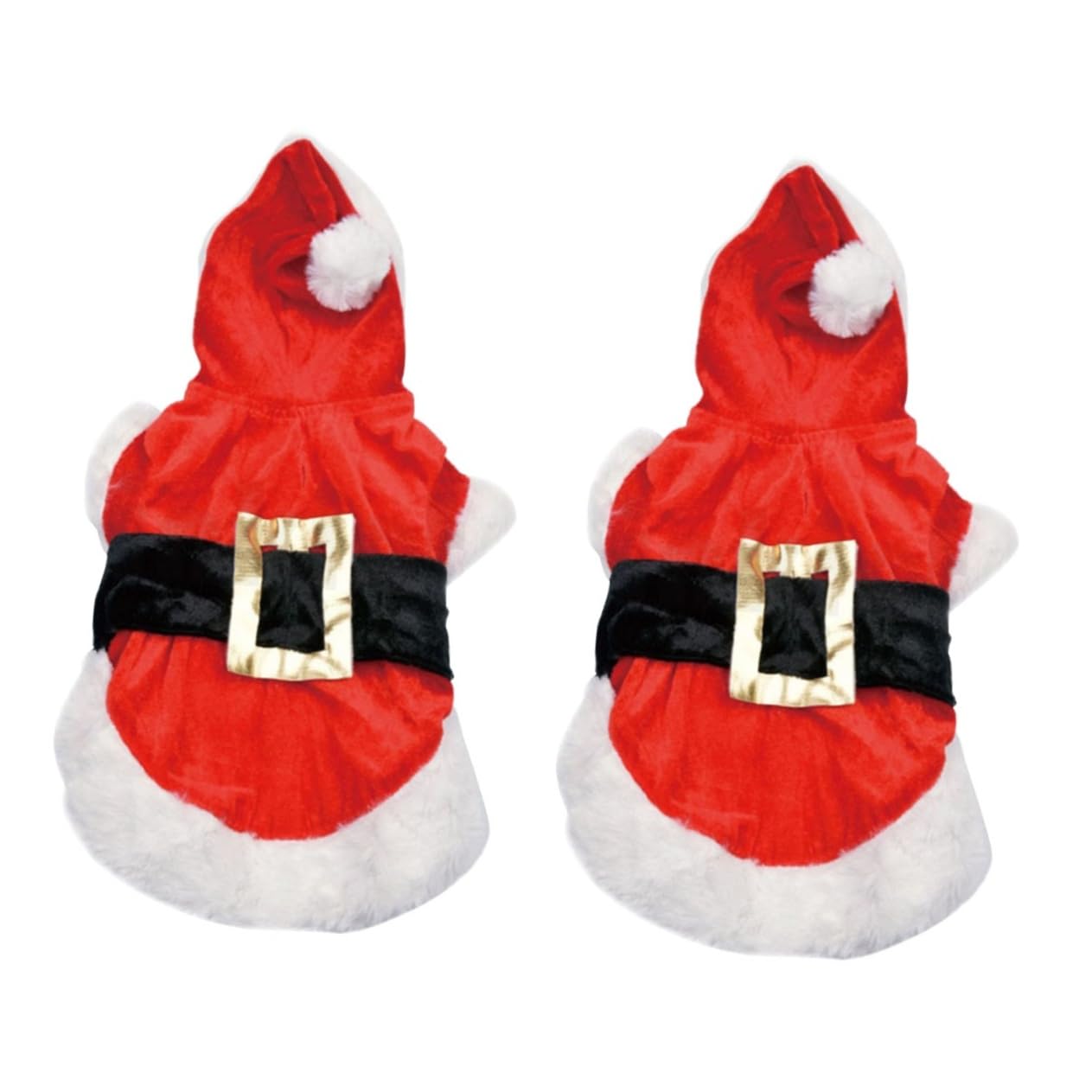 HMJGDHX 2 Pezzi Vestito Natalizio per Cani Vestiti Invernali per Animali Domestici Comodo Maglione con Cappuccio per Cani