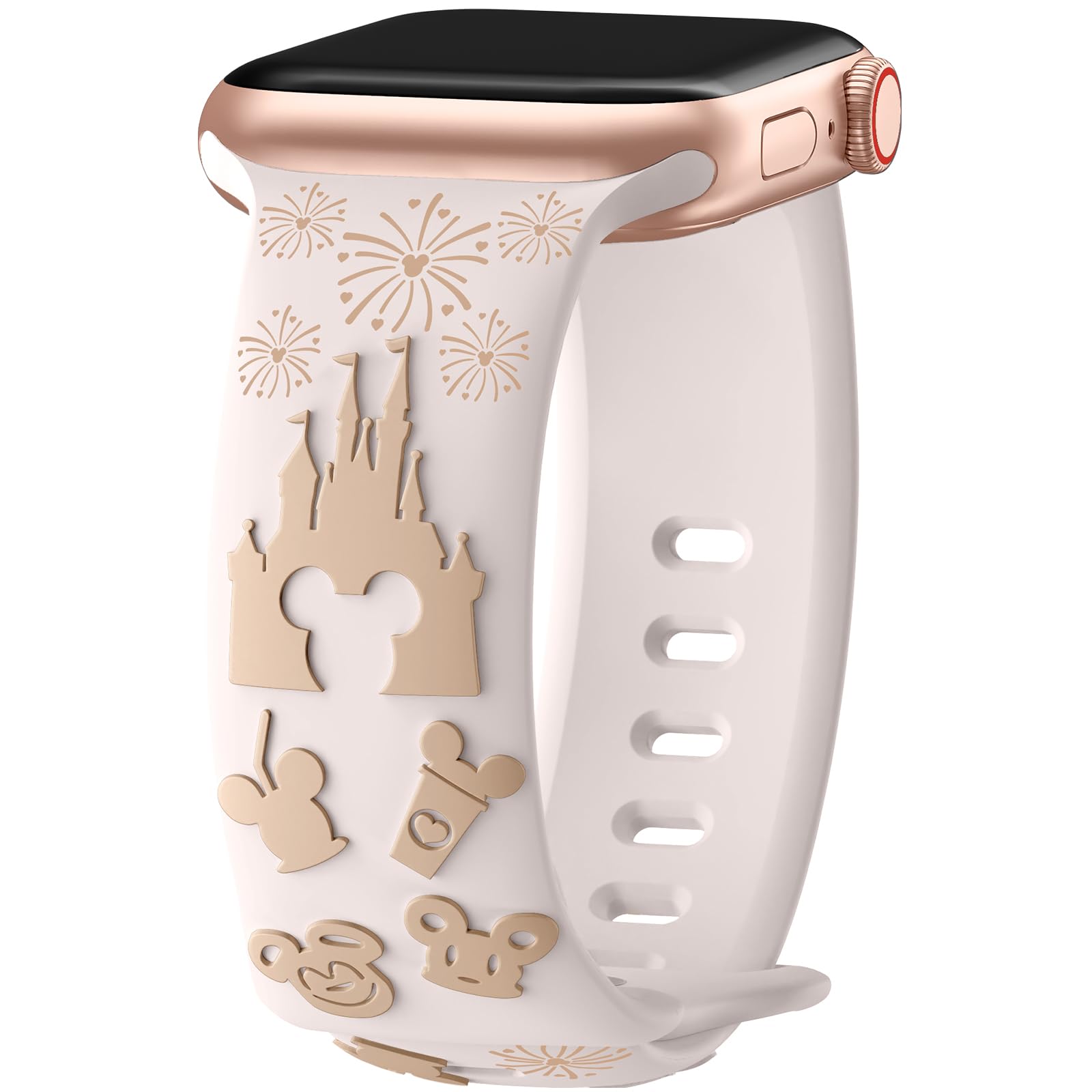 Bracelet en relief 3D de dessin animé compatible avec les bracelets Apple Watch 40 mm, 38 mm, 44 mm, 45 mm, 41 mm, 42 mm, 49 mm, bracelet de sport en silicone souple bicolore, pour iWatch Series 10 9