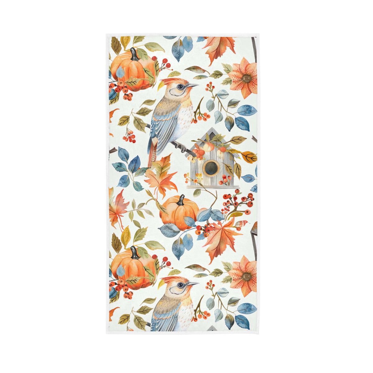 HUYGD Birds Leaves Birdhouse Hand Towels, Hand Towels for Bathroom Clearance 15 x 30 Inches
