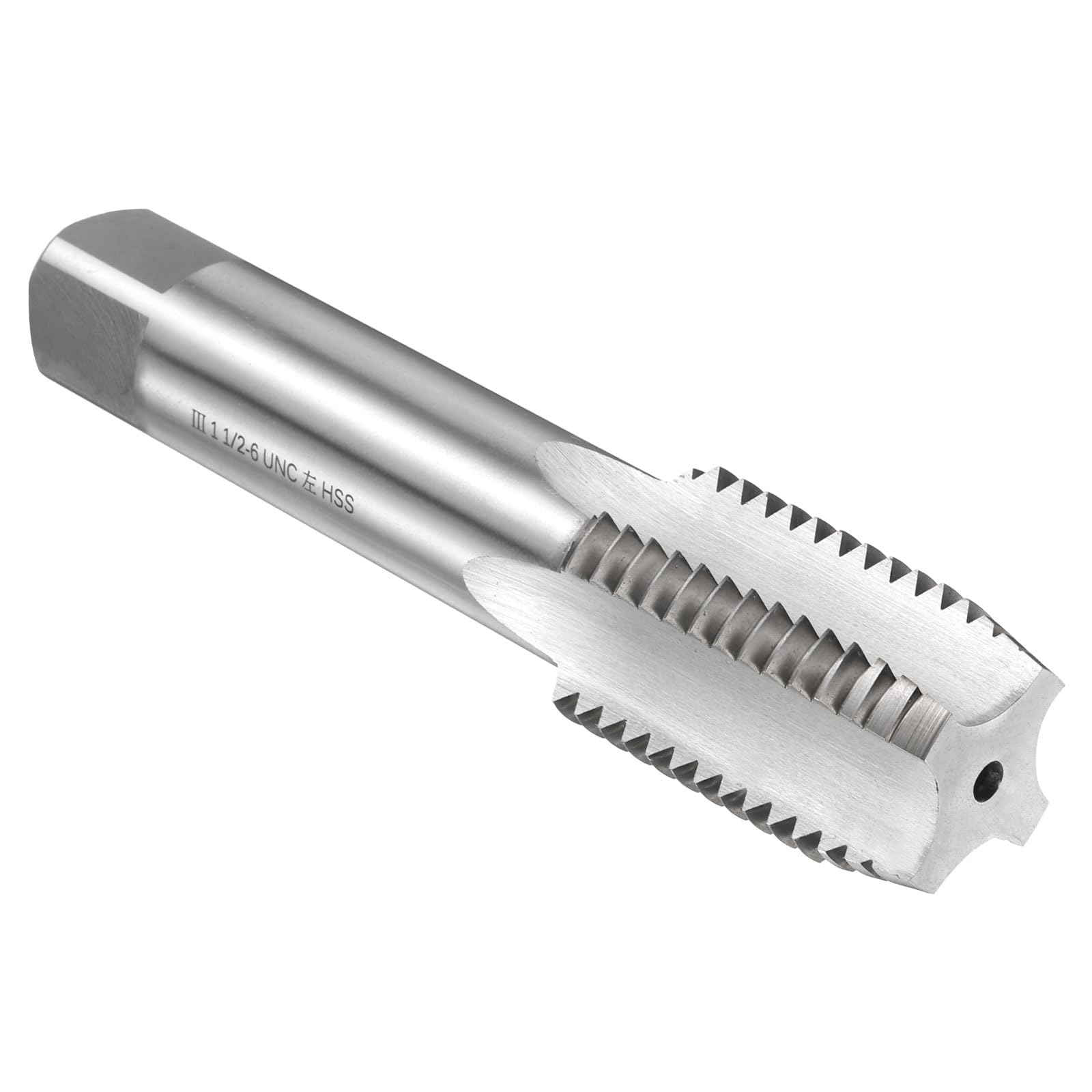 sourcing map Hand Bottom Tap 1-1/2"-6 UNC 2B Left Hand Thread Bottoming Style Threading Taps High Speed Steel HSS6542 Straight Flutes Screw Tapping Tool