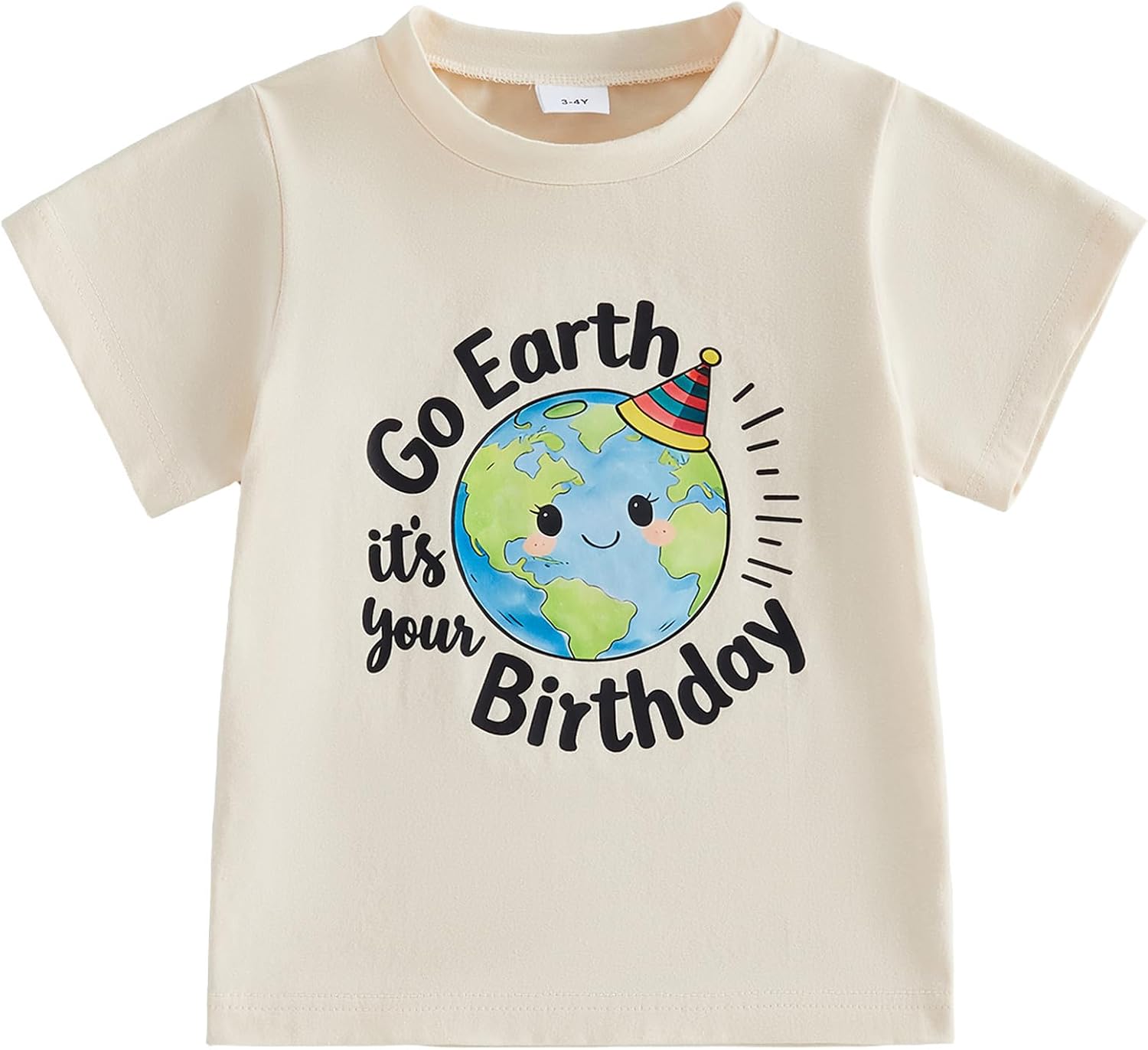 Kids Toddler Little Boys Girls Earth Day Shirt Short Sleeve Funny Letters Print Planet T-Shirt Top