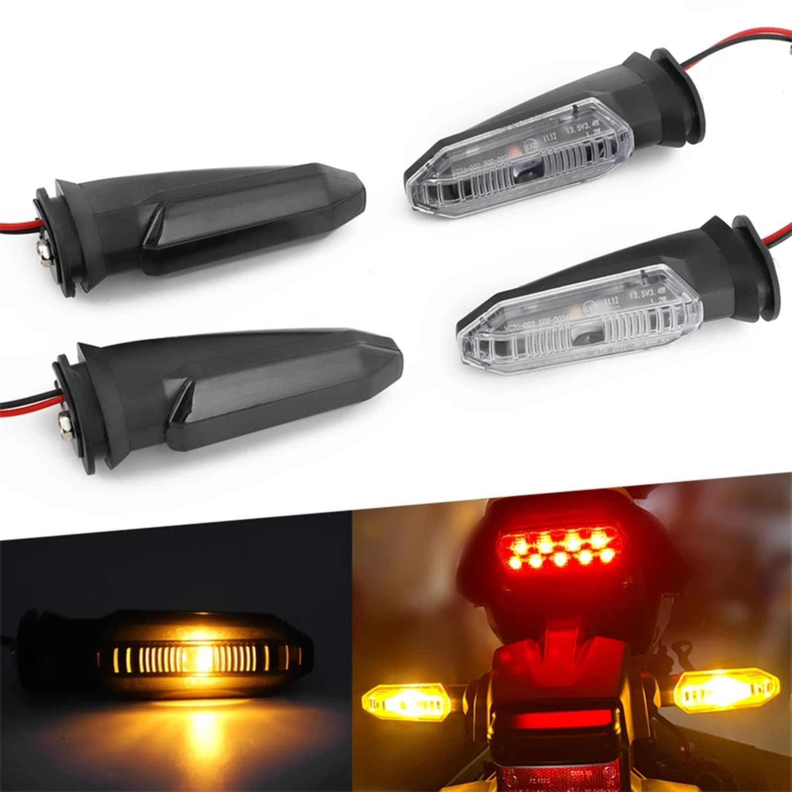 WOLWES Intermitentes Moto Compatible con CTX 700D para DCT para CTX 700N para DCT 2014 2015 2016-2018 Indicador De Motocicleta Intermitente Luz De Señal De Giro De Motocicleta(2 Pieces Clear)