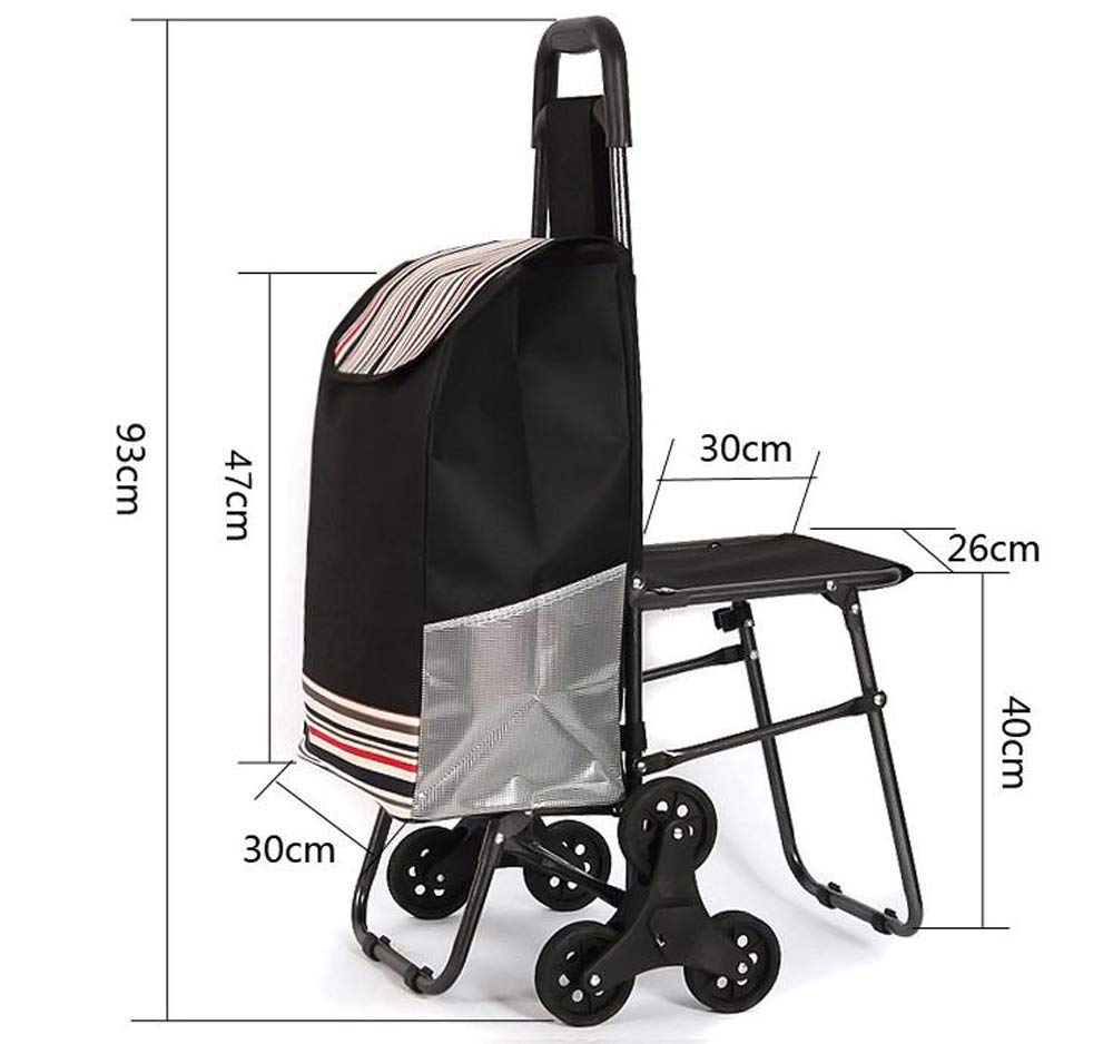 Einkaufswagen, Einkaufswagen, Ladewagen, Kleiner Ziehwagen, Heimwagen, Autowagen, Treppensteigen, zusammenklappbar, tragbarer Ziehwagen, Anhänger, Braun, Multifunktional