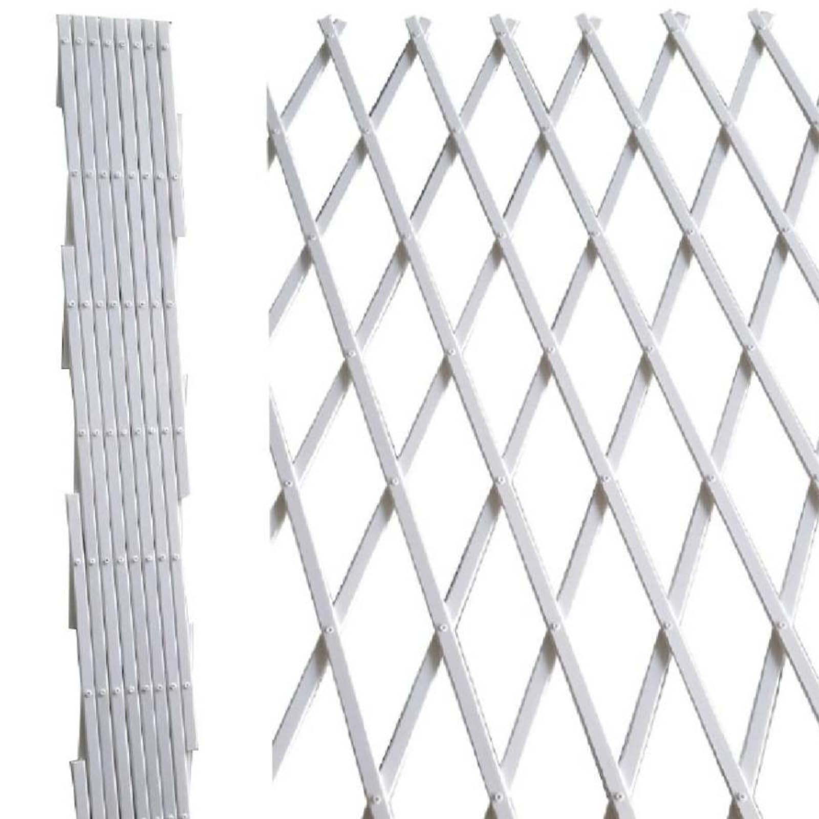 Traliccio Estensibile in PVC Rinforzato Bianco Ideale per Fiori,Piante,Rampicanti da Esterno Decorazione Da Parete per Terrazza Giardino Veranda Balcone (Bianco, 4x1 MT)