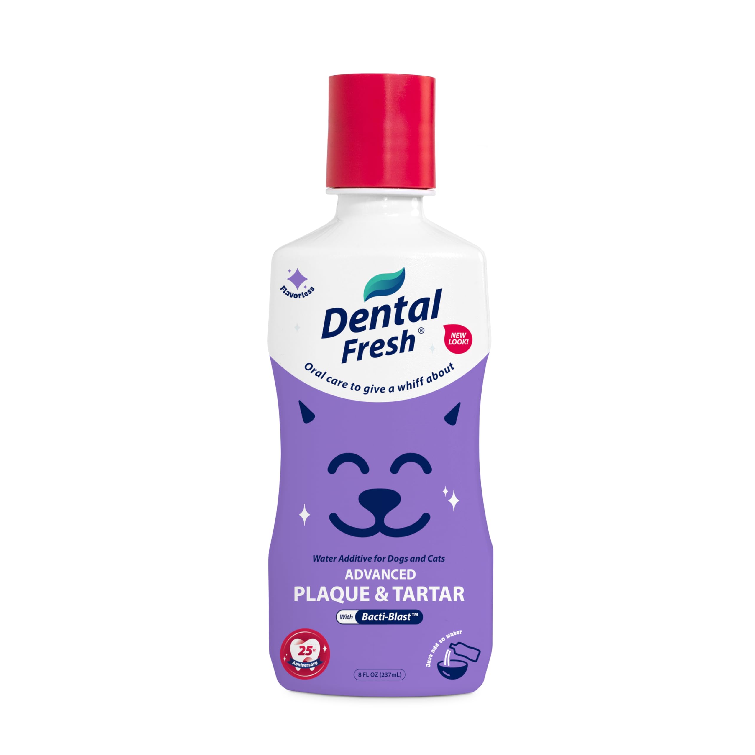 Dental Fresh Water Additive for Dogs and Cats, Advanced Formula, 8 Fl Oz, Plaque & Tartar Daily Oral Care
