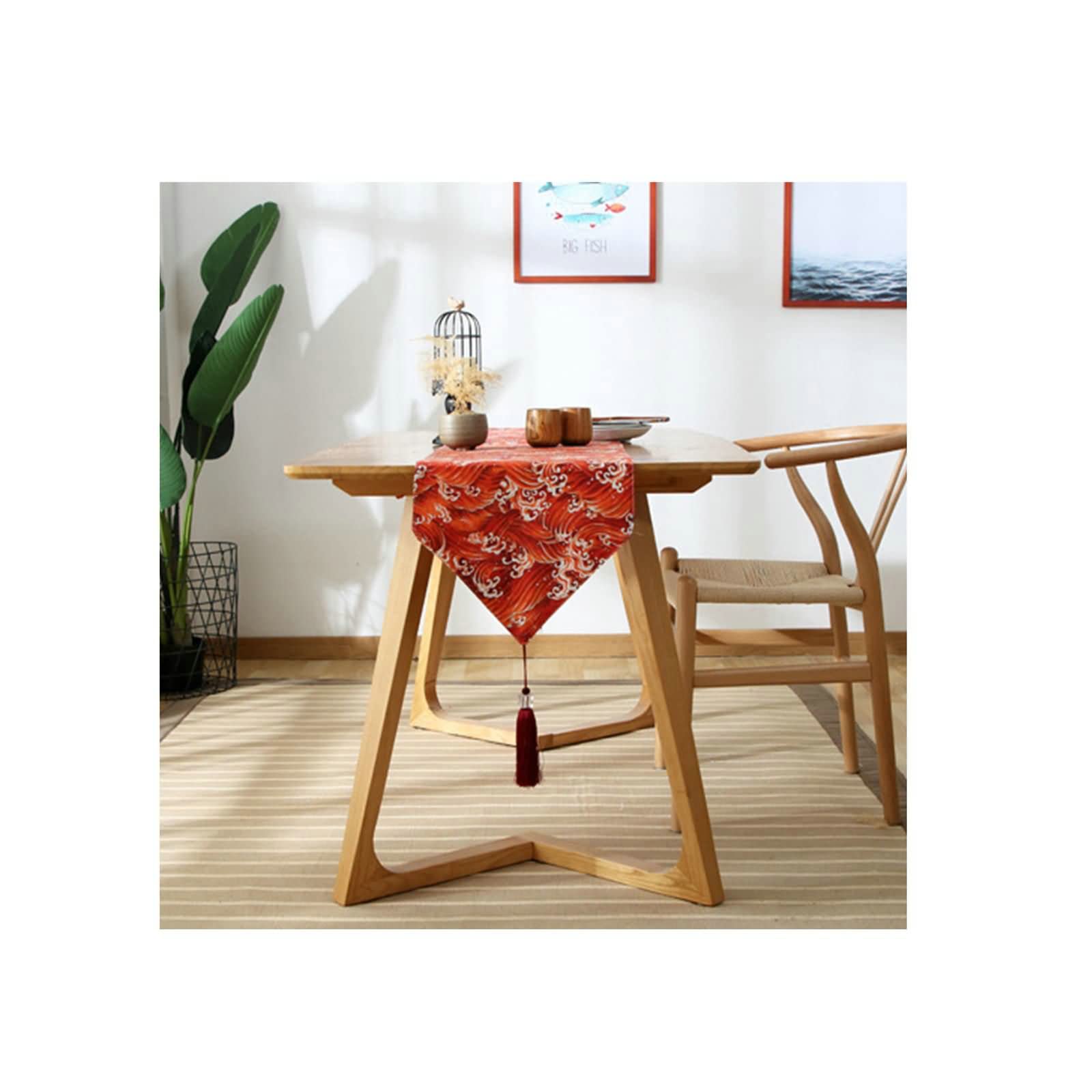 Chemin de table coton lavable rouge pour protéger et embellir votre table - 8