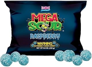 Mega Sour Raspberry 250g Sour Candy UK Fizz Balls - Handcrafted in Britain