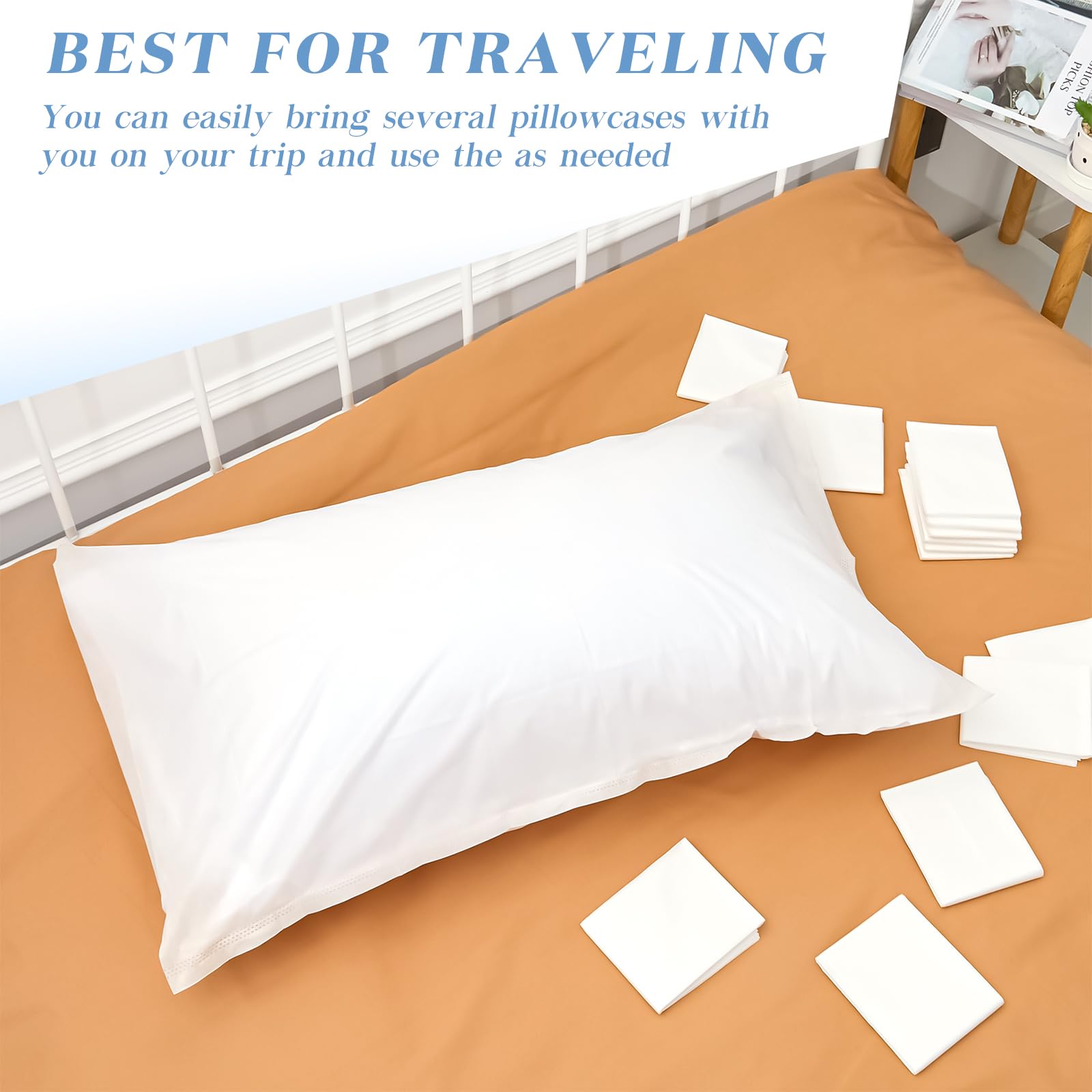 Disposable Pillow Cases - 100 Pack for Hotels & Travel -4 Disposable Pillow Cases - 100 Pack for Hotels & Travel -4