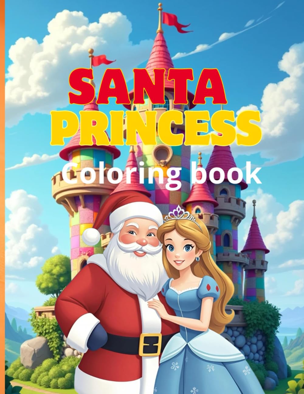 santa princess coloring book: Coloring Book for Adults and Kids, Bold and Easy Designs for Relaxation with christmas (Bold & Easy Coloring)