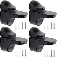 Vista 10 de Soporte de pared ajustable para estante de madera/vidrio, negro, paquete de 2